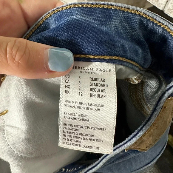 American Eagle women’s size 8 jegging two tone pinstripe detail down side seam - Picture 4 of 4